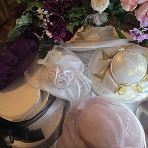 Elegant White and Gold Women's Hat